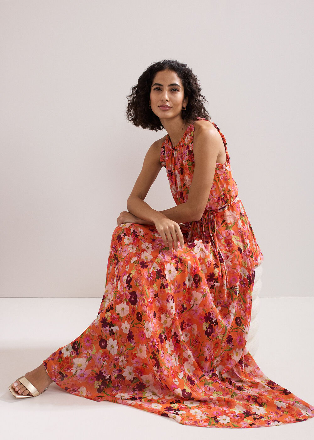 Zelah Floral Dress Orange