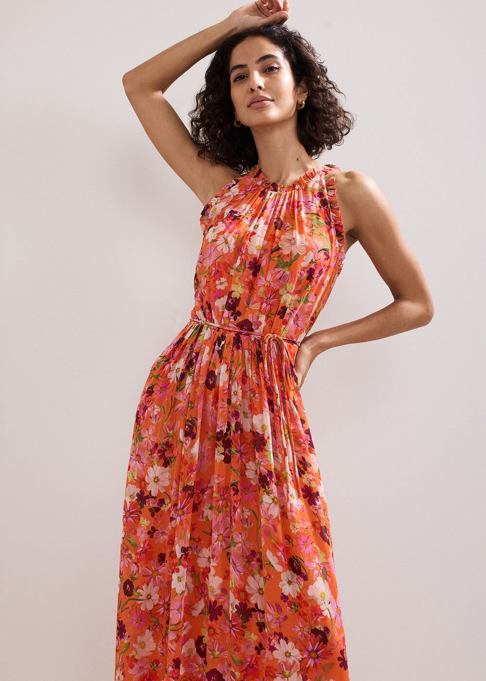 Zelah Floral Dress Orange