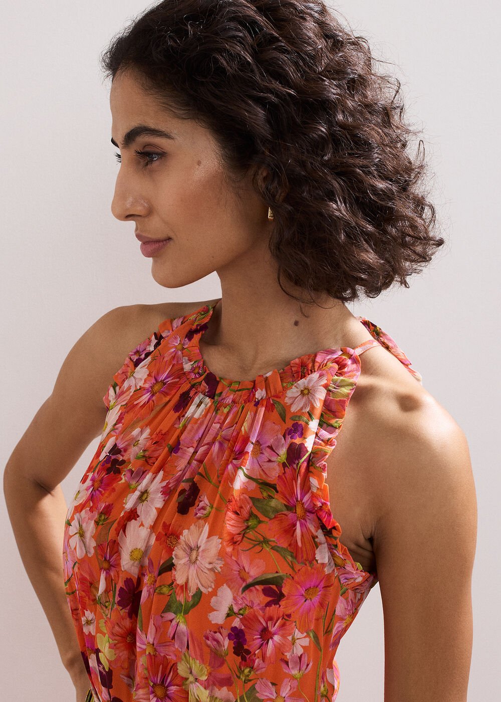 Zelah Floral Dress Orange