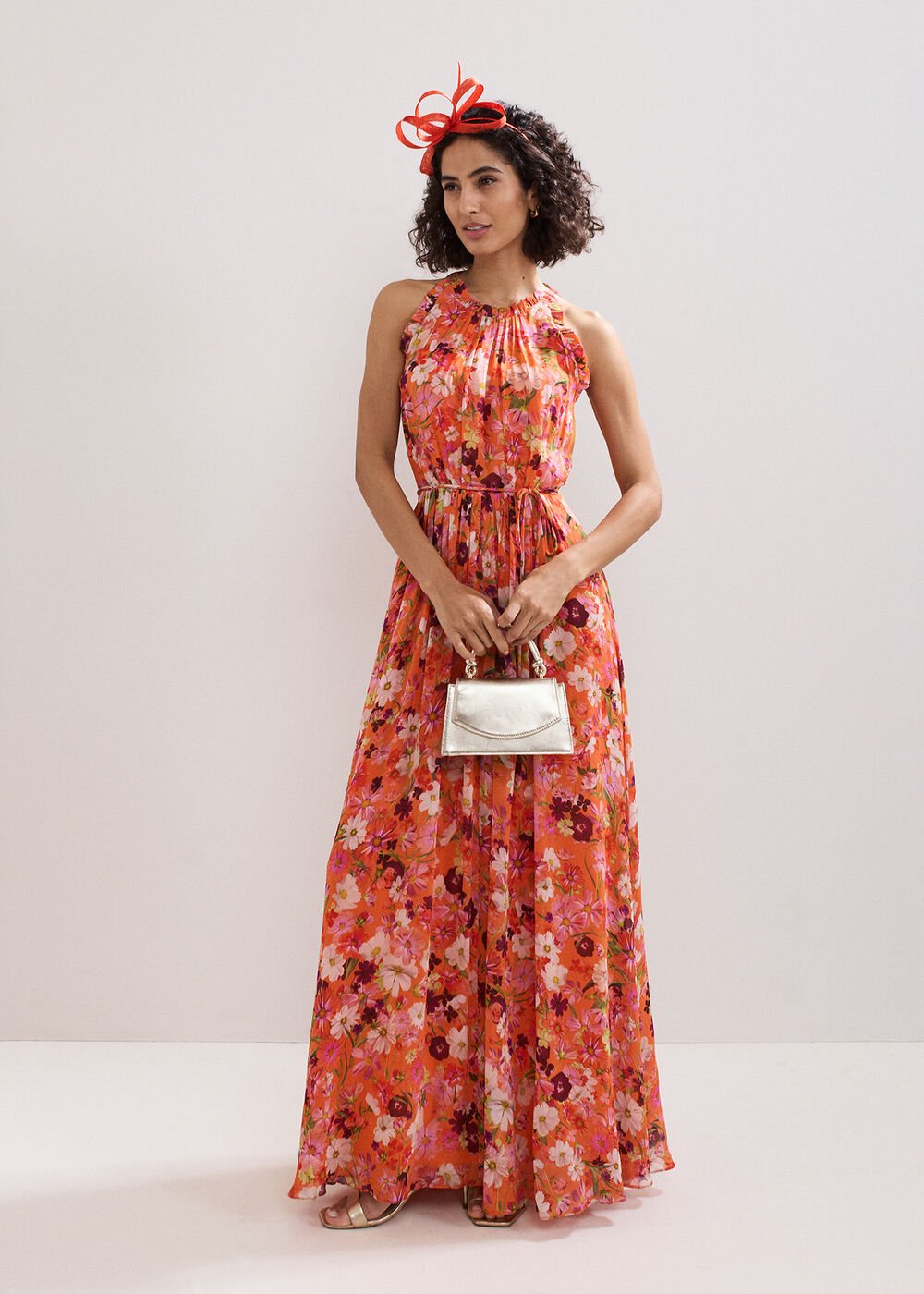 Zelah Floral Dress Orange