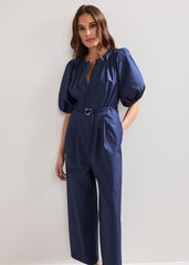 Joni Belted Jumpsuit Navy
