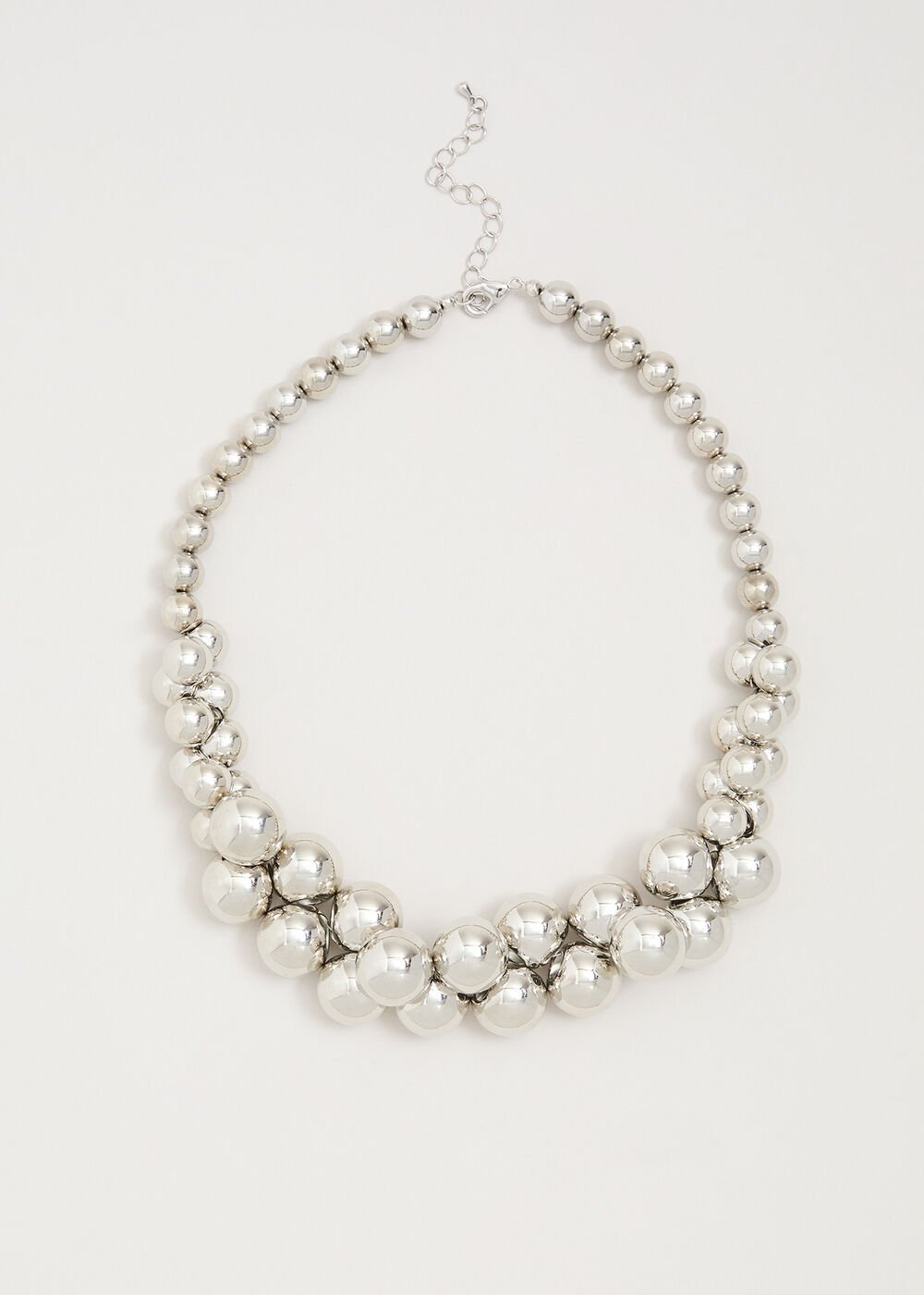 Jumble Bead Necklace Silver