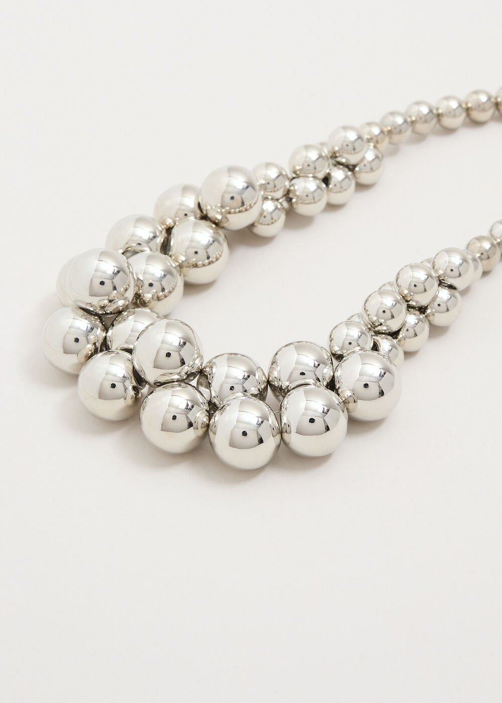 Jumble Bead Necklace Silver