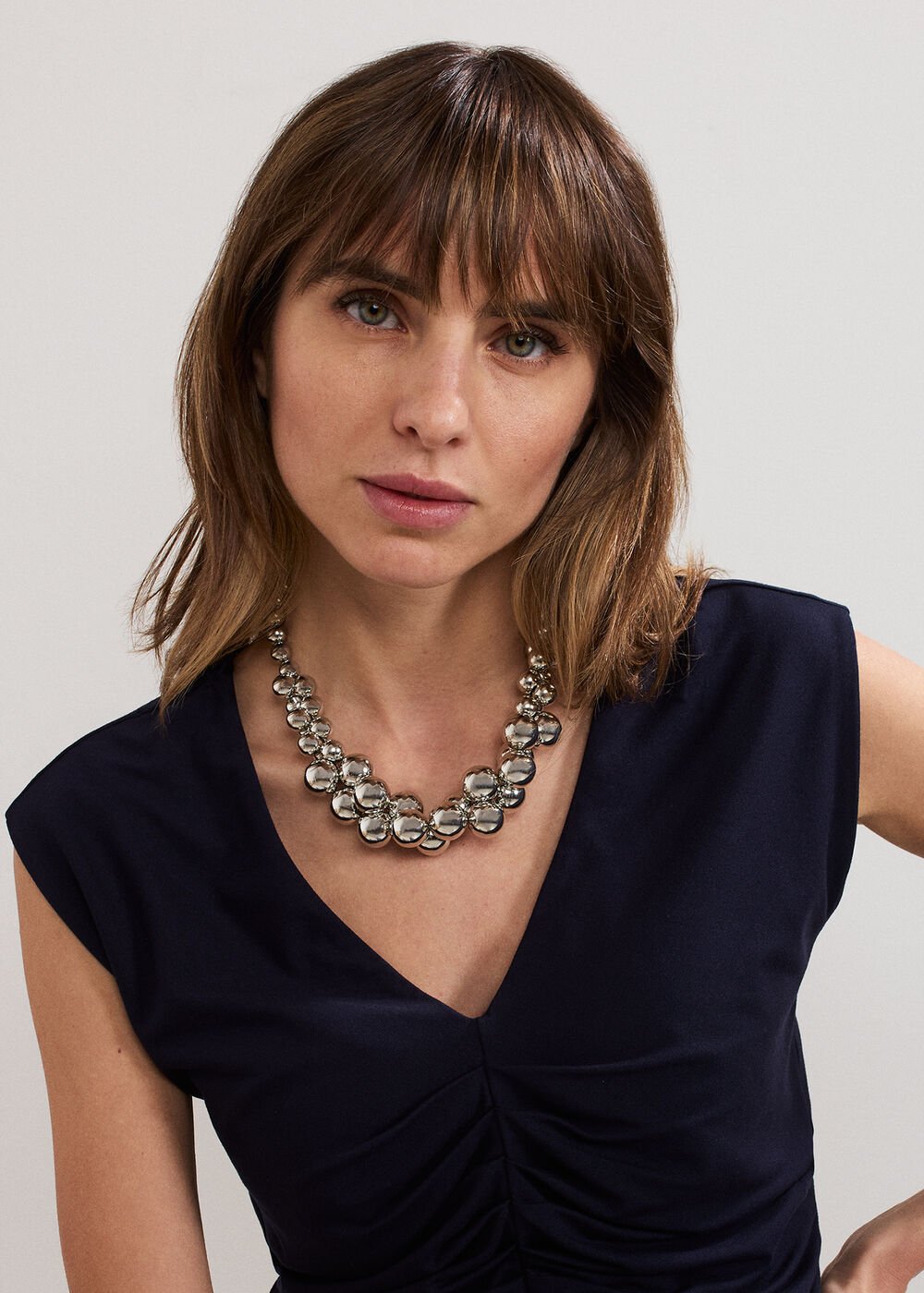 Jumble Bead Necklace Silver