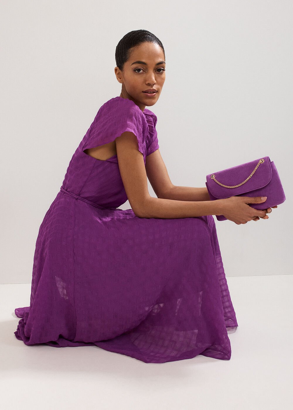 Gwen Textured Dress Purple