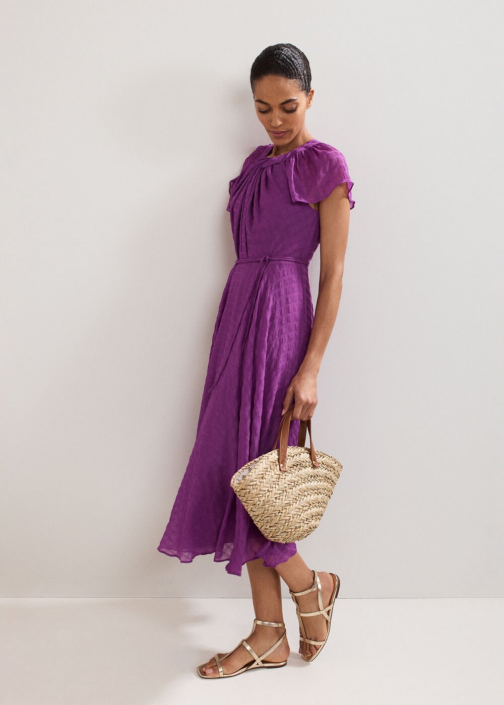 Gwen Textured Dress Purple