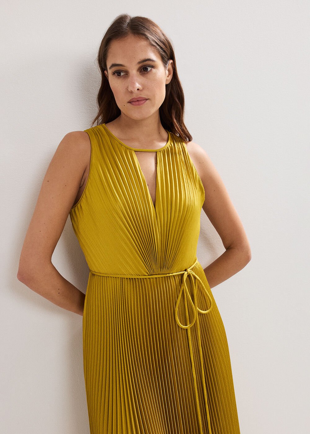 Dionne Pleated Dress Yellow