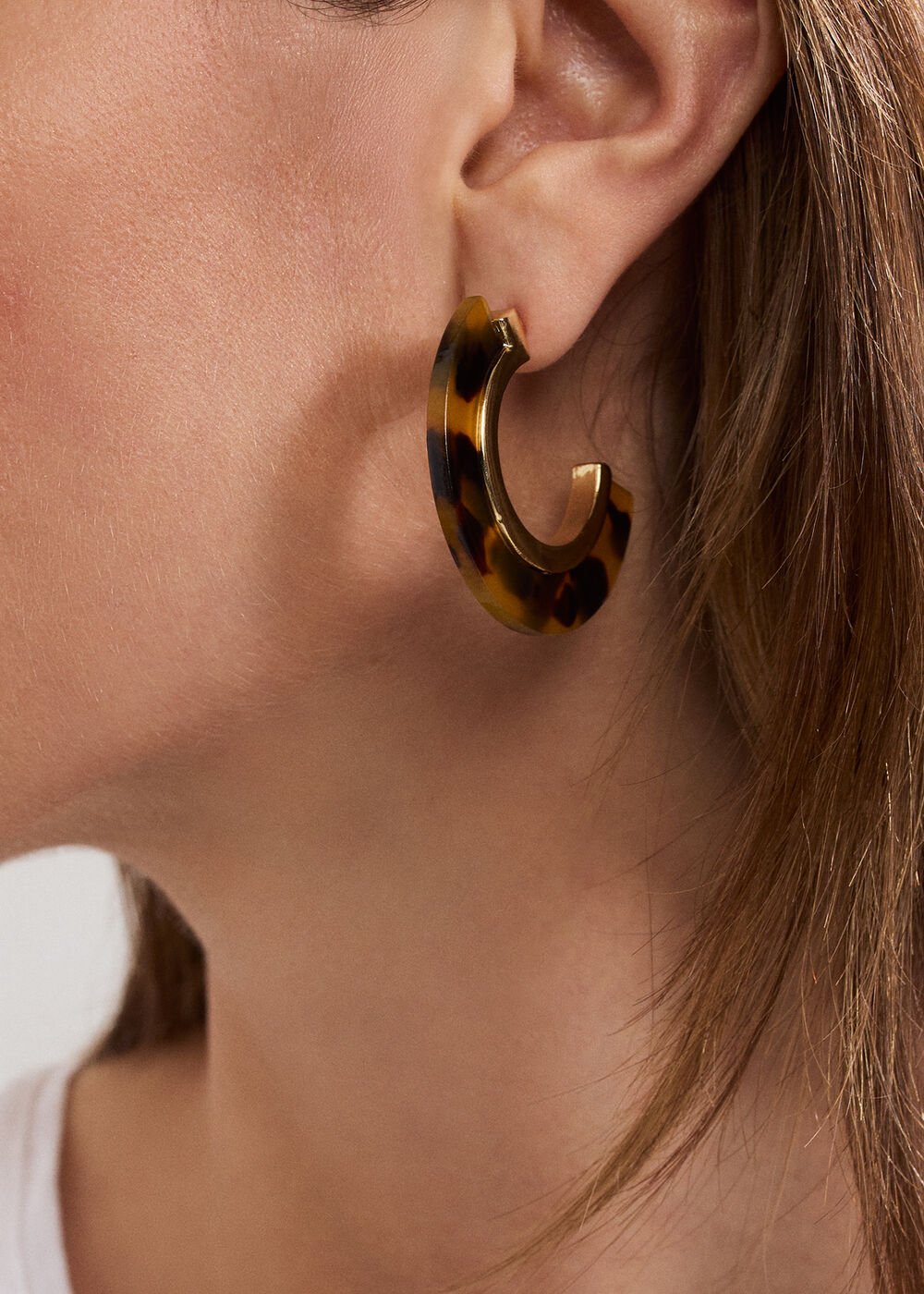 Tortoiseshell Hoop Brown
