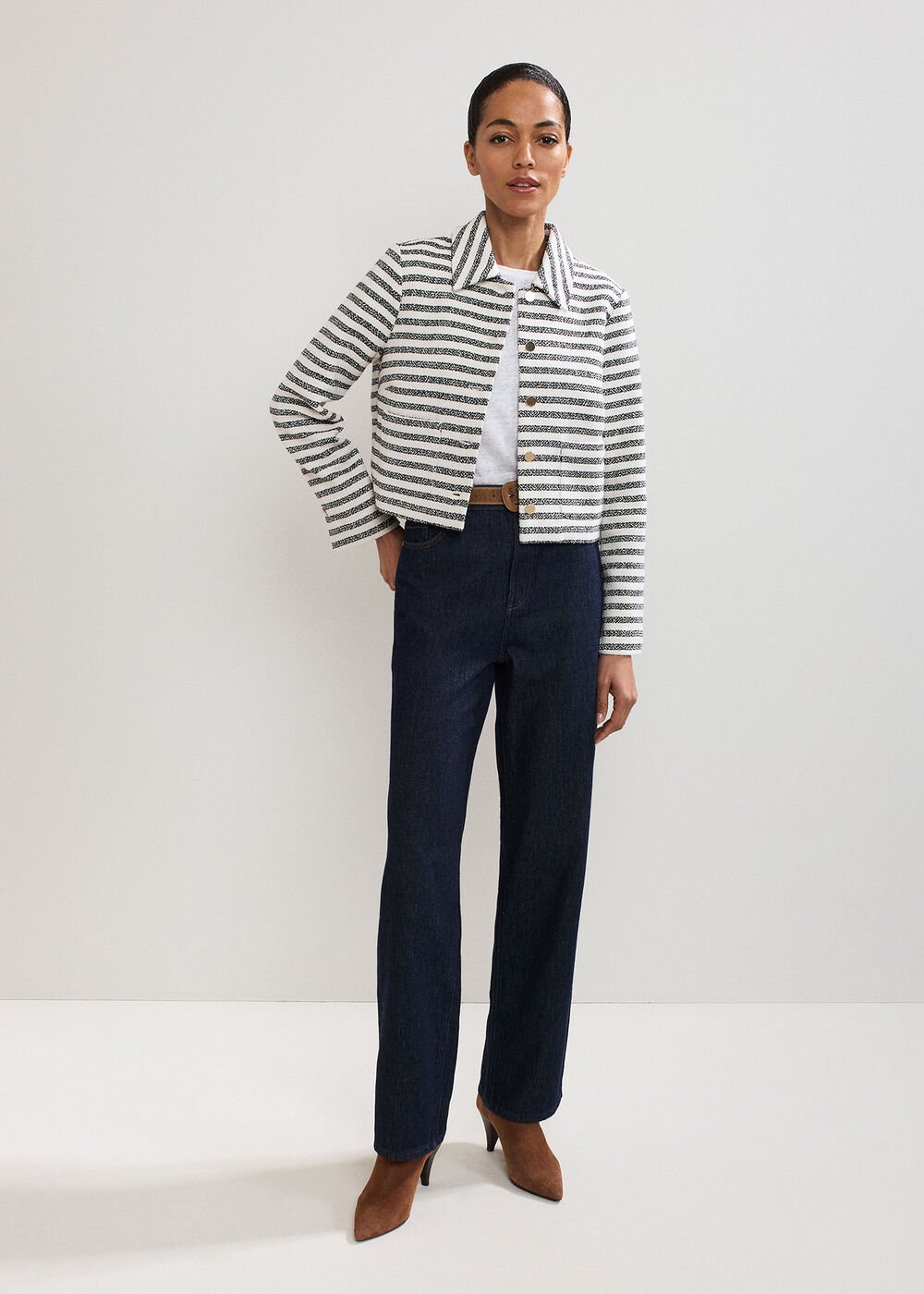 Neave Stripe Jacket Navy/Ivory