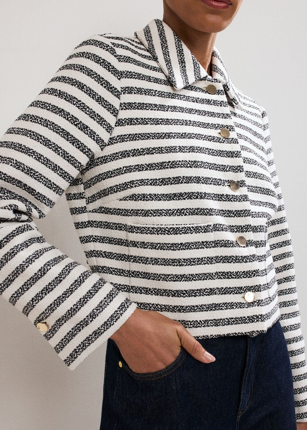 Neave Stripe Jacket Navy/Ivory