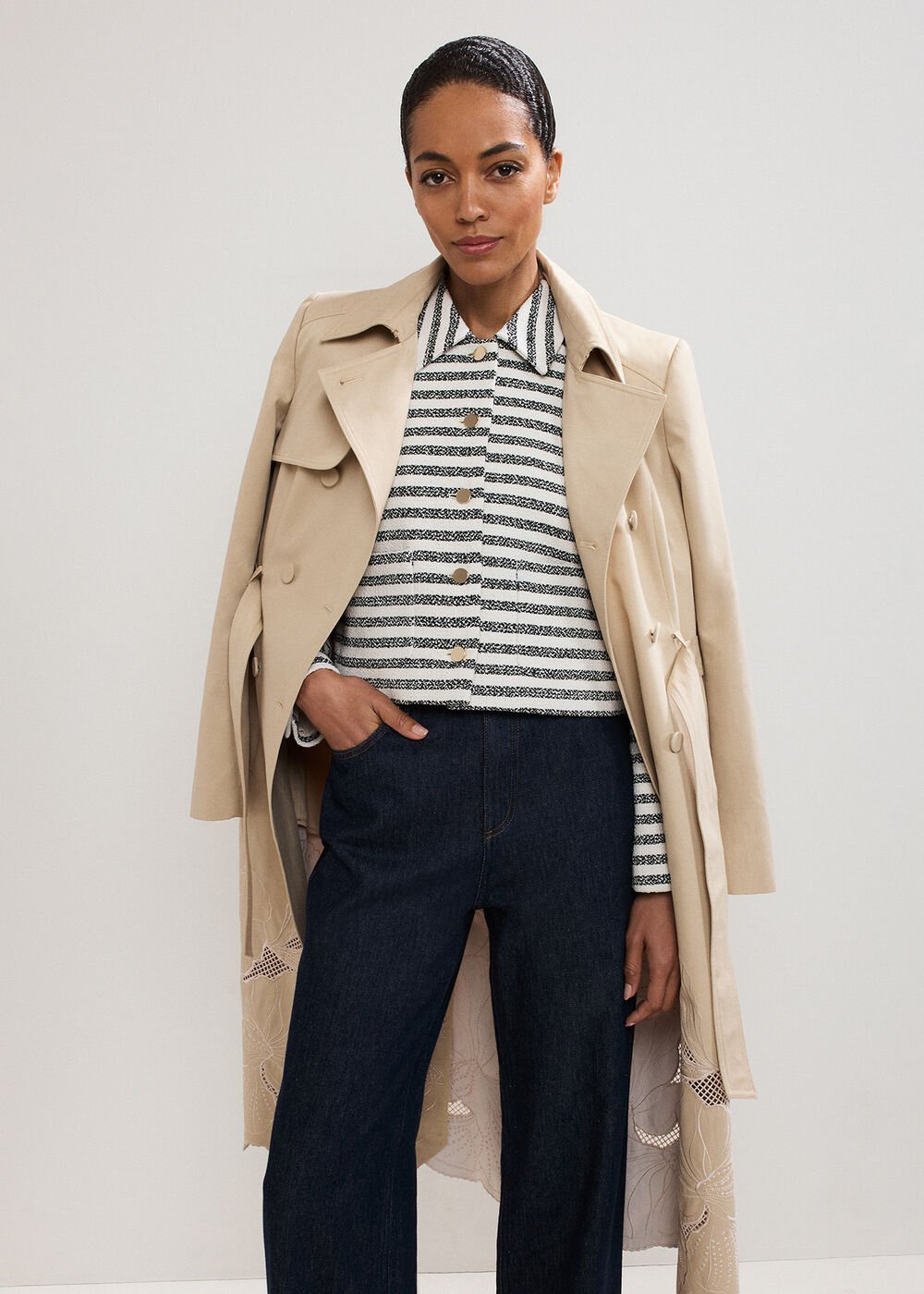 Neave Stripe Jacket Navy/Ivory