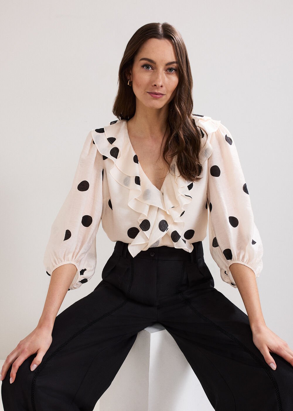 Jaqlyn Spot Blouse Pink