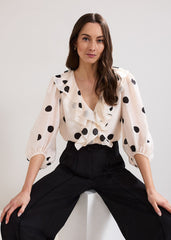 Jaqlyn Spot Blouse Pink