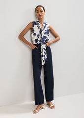 Junie Floral Blouse Navy/Ivory