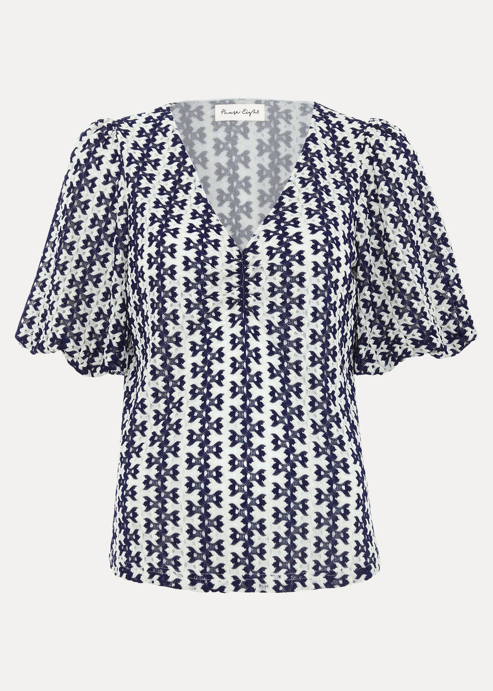 Alba Textured Top Navy/Ivory