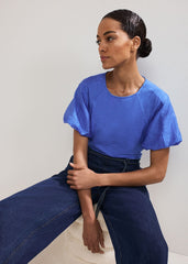 Tate Puff Sleeve Top Blue