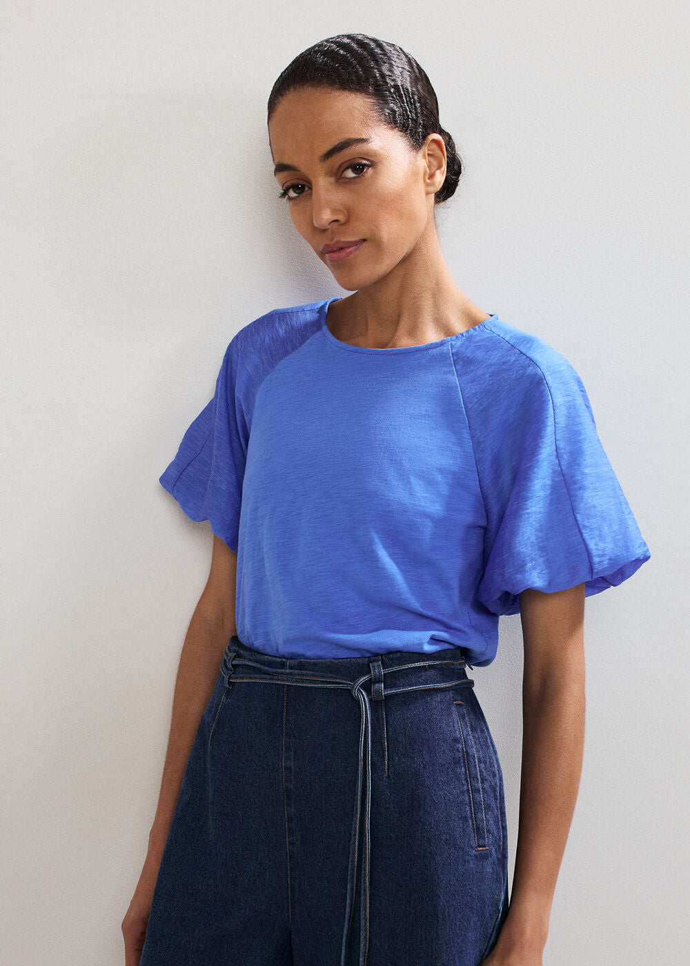 Tate Puff Sleeve Top Blue