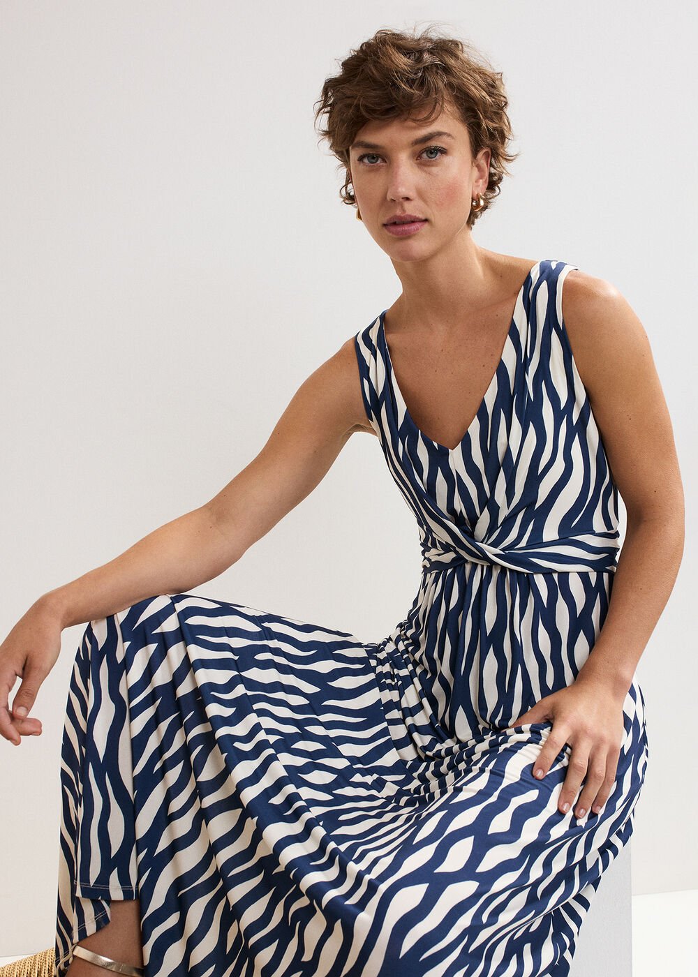 Artemis Dress Navy/Ivory