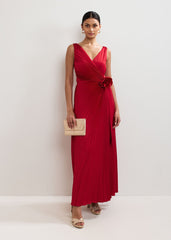 Emlyn Pleated Dress Red
