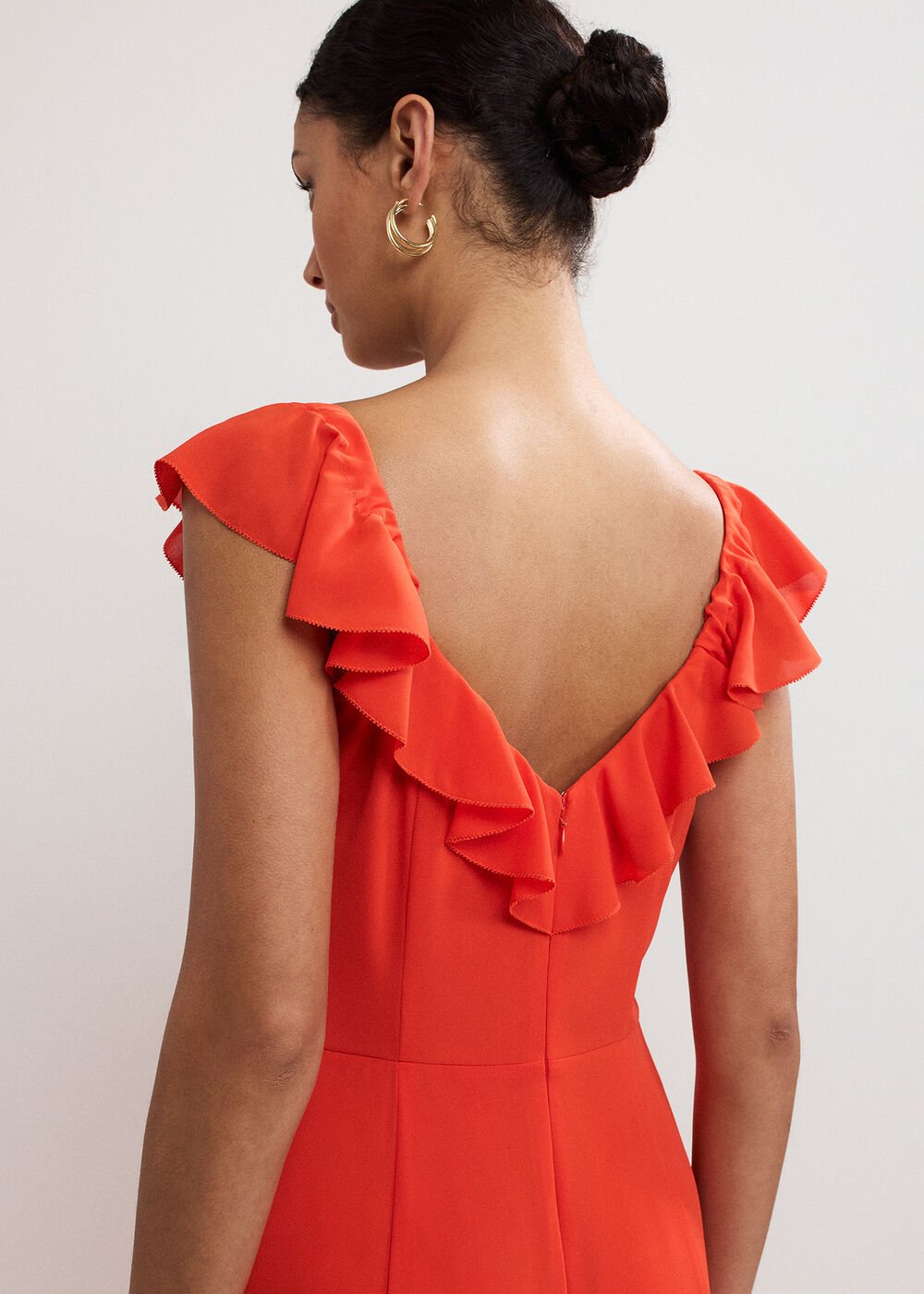 Lianah Ruffle Maxi Dress Orange