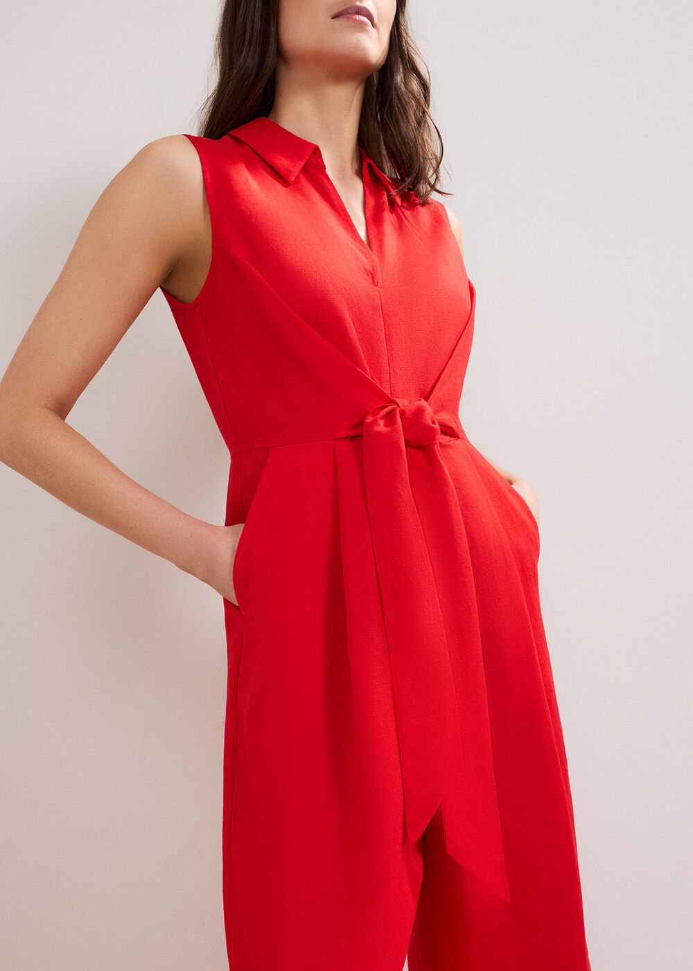 Becky Tie Front Jump Red