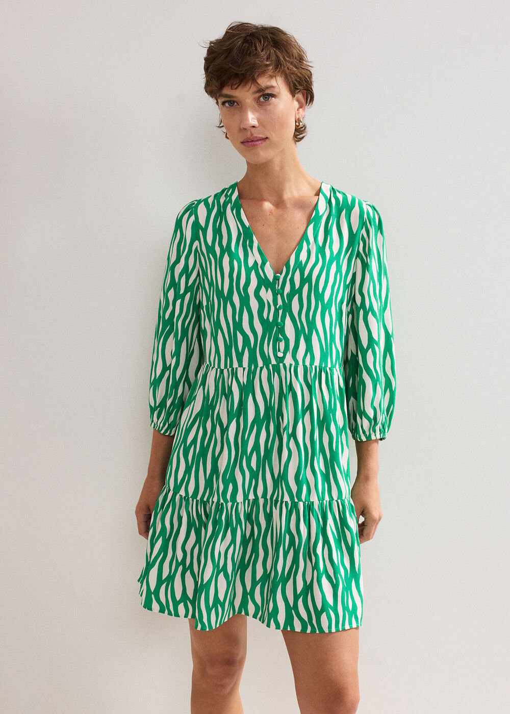 Penele Squiggle Dress Green