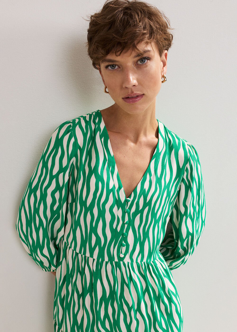 Penele Squiggle Dress Green