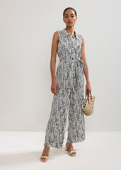 Janine Spot Jumpsuit Black/Ivory