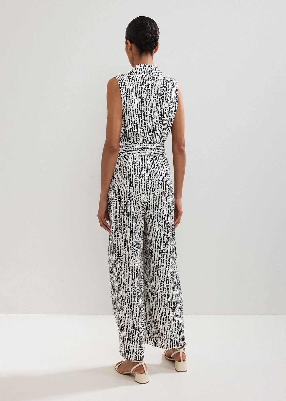 Janine Spot Jumpsuit Black/Ivory