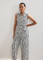 Janine Spot Jumpsuit Black/Ivory