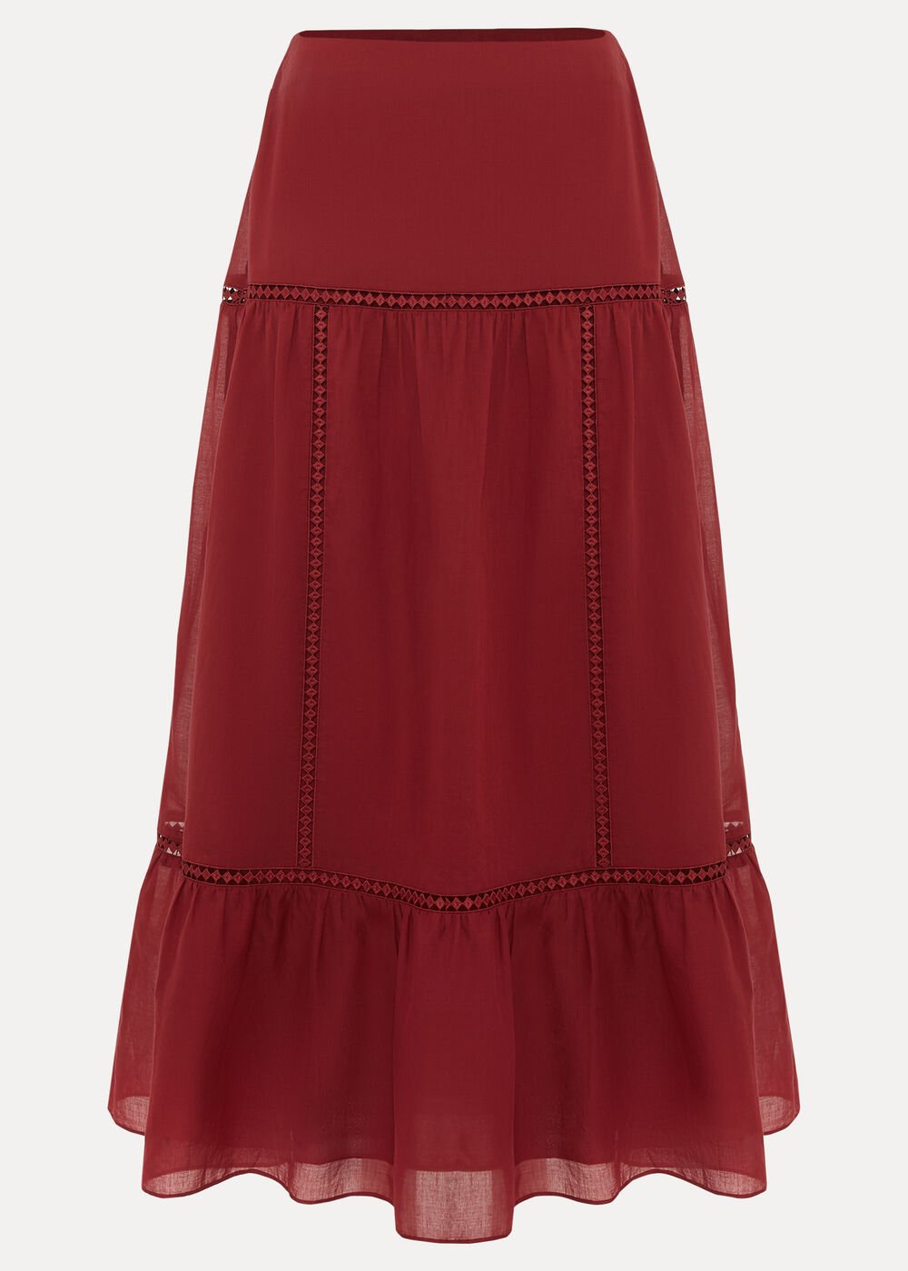 Kyla Trim Maxi Skirt Burgundy