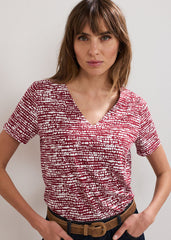 Alice Spot Print Top Burgundy