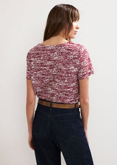 Alice Spot Print Top Burgundy
