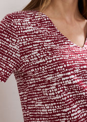Alice Spot Print Top Burgundy