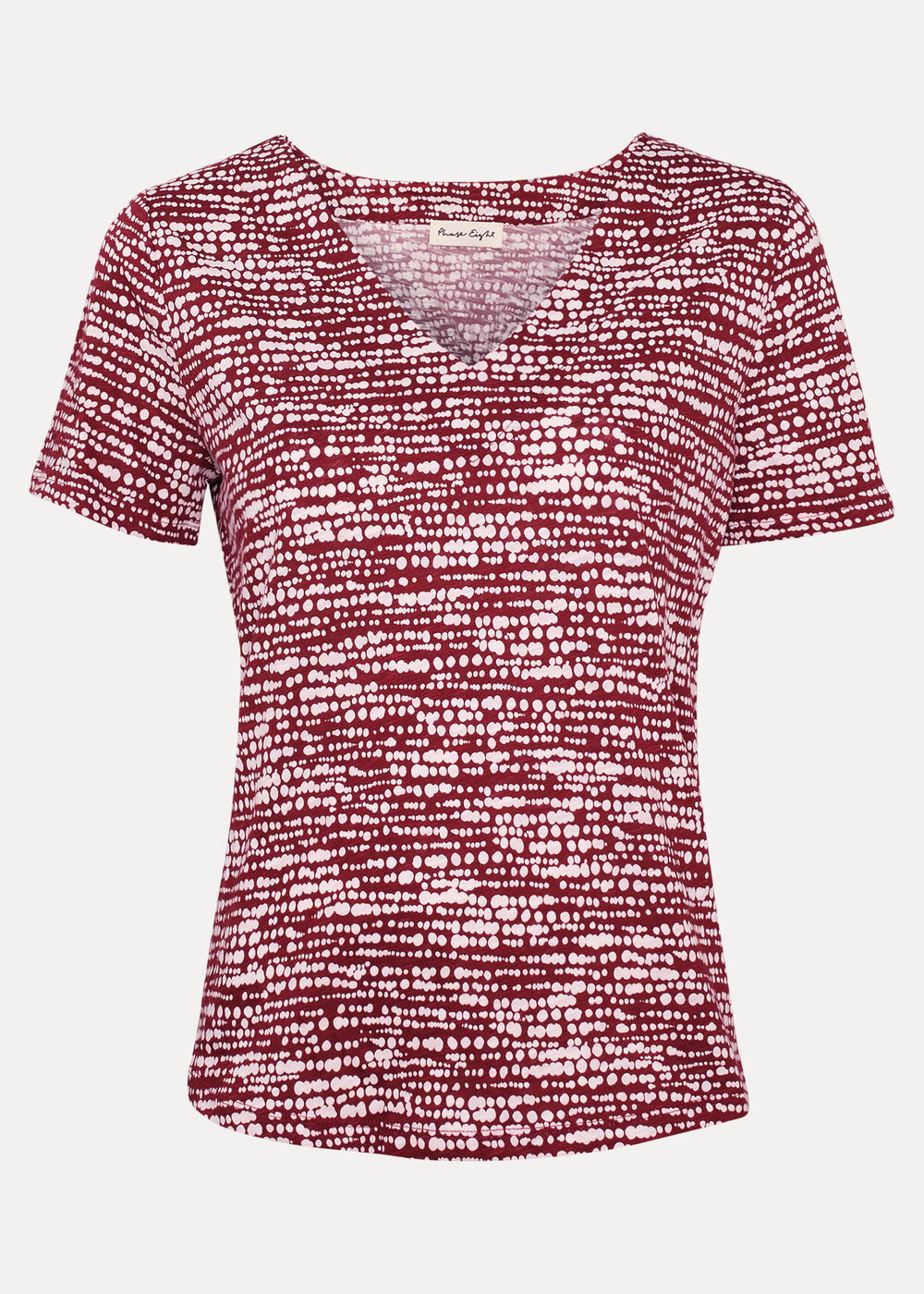 Alice Spot Print Top Burgundy