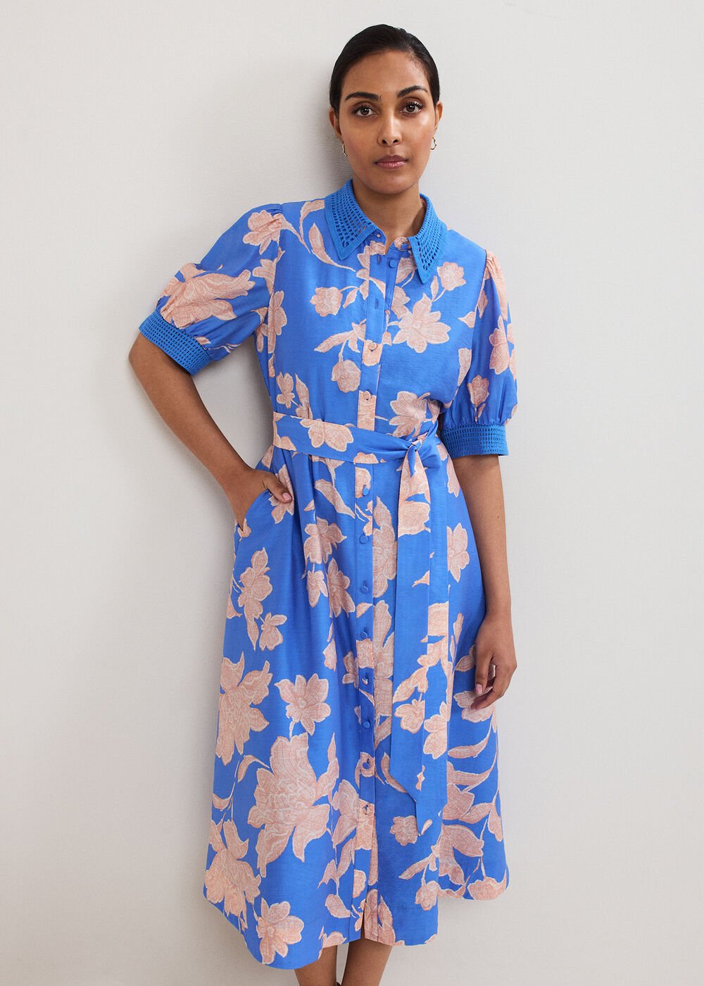 Petite Floral Dress Blue