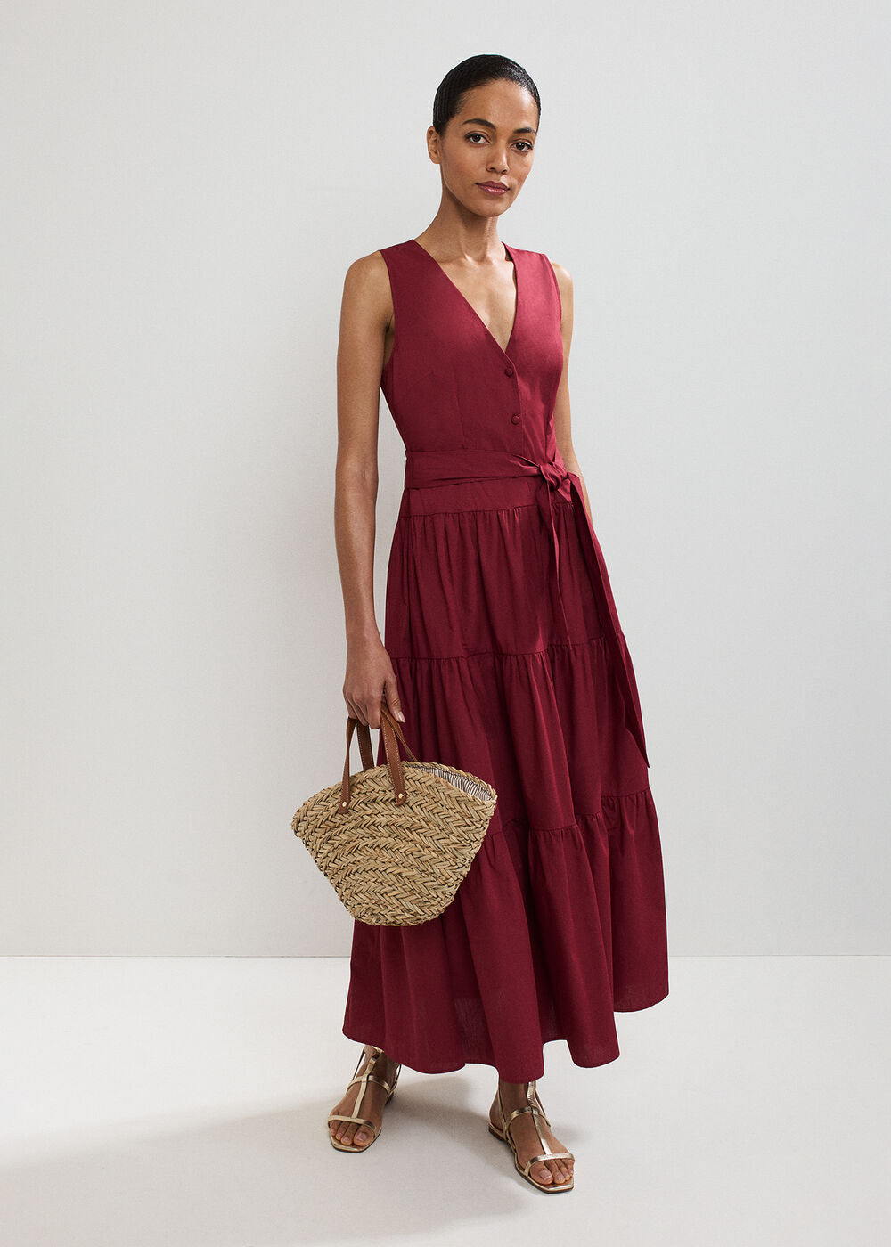 Clarissa Midi Dress Burgundy