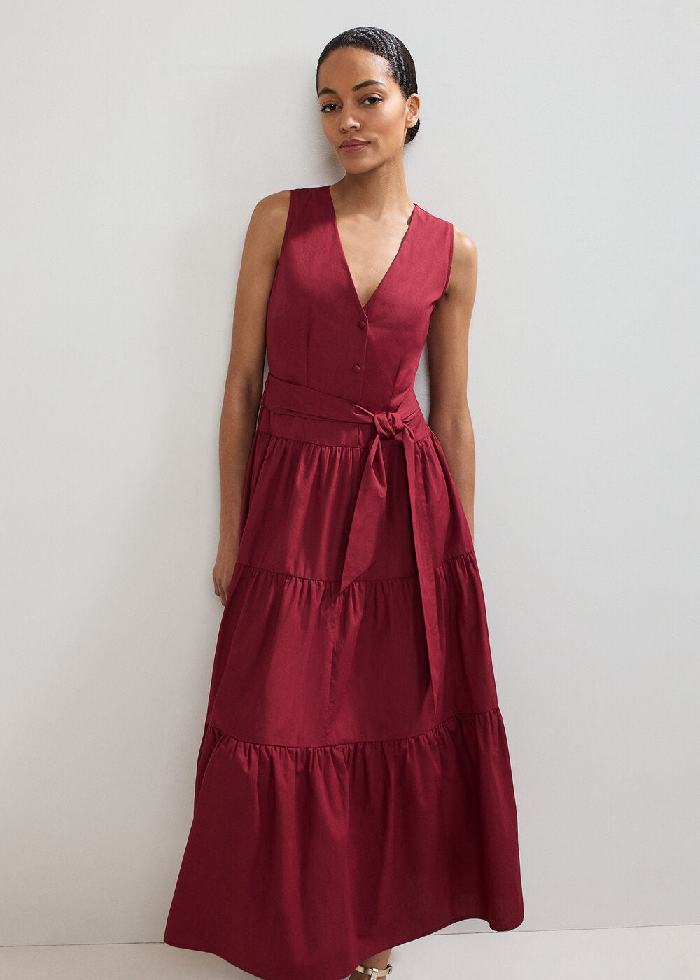 Clarissa Midi Dress Burgundy