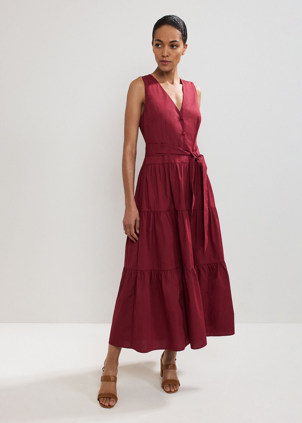 Clarissa Midi Dress Burgundy