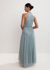 Nola Sequin Dress Eau De Nil
