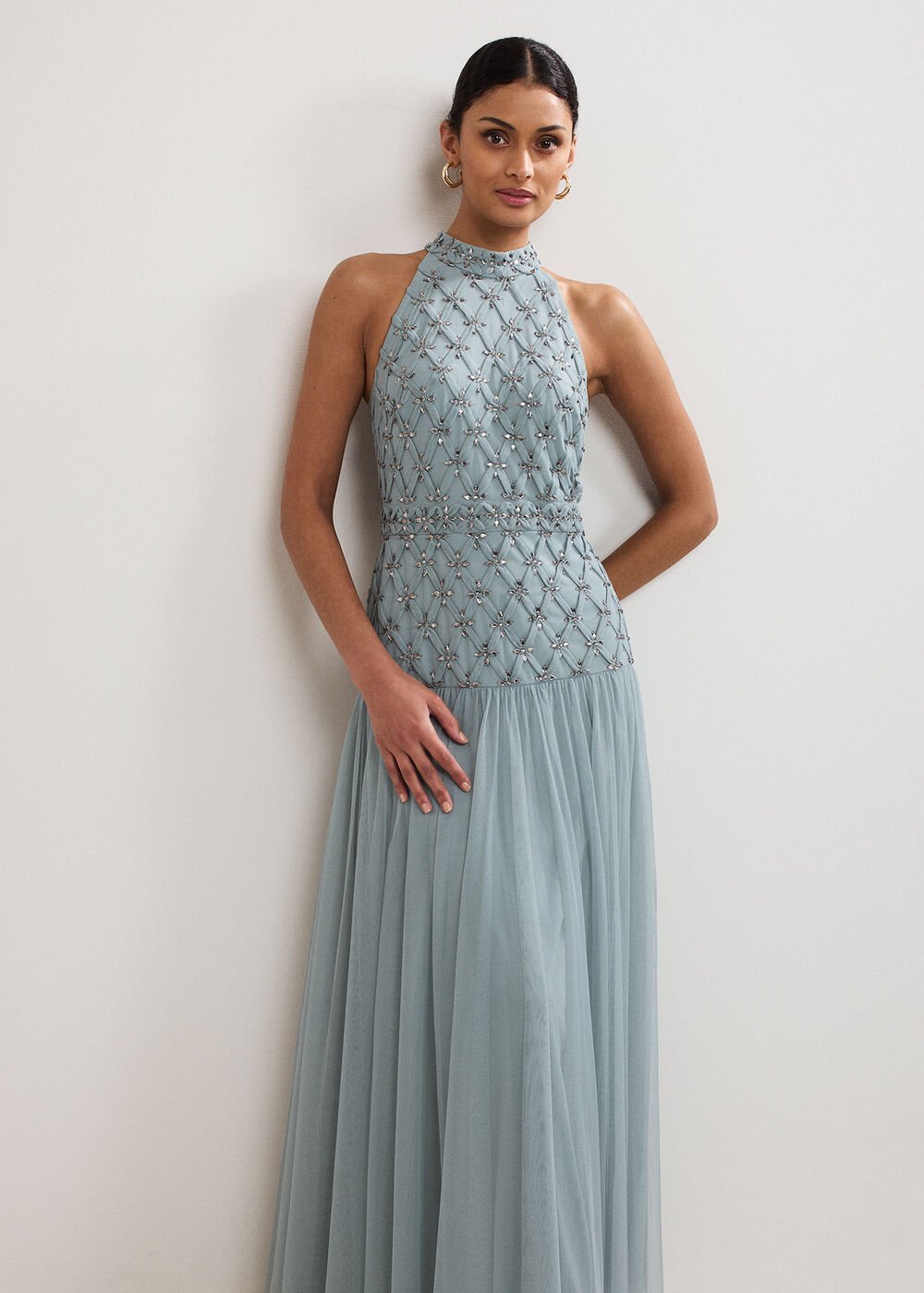 Nola Sequin Dress Eau De Nil
