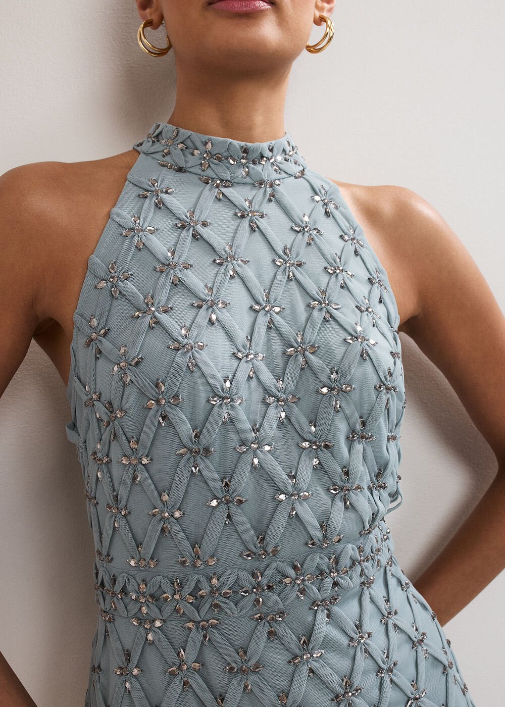Nola Sequin Dress Eau De Nil