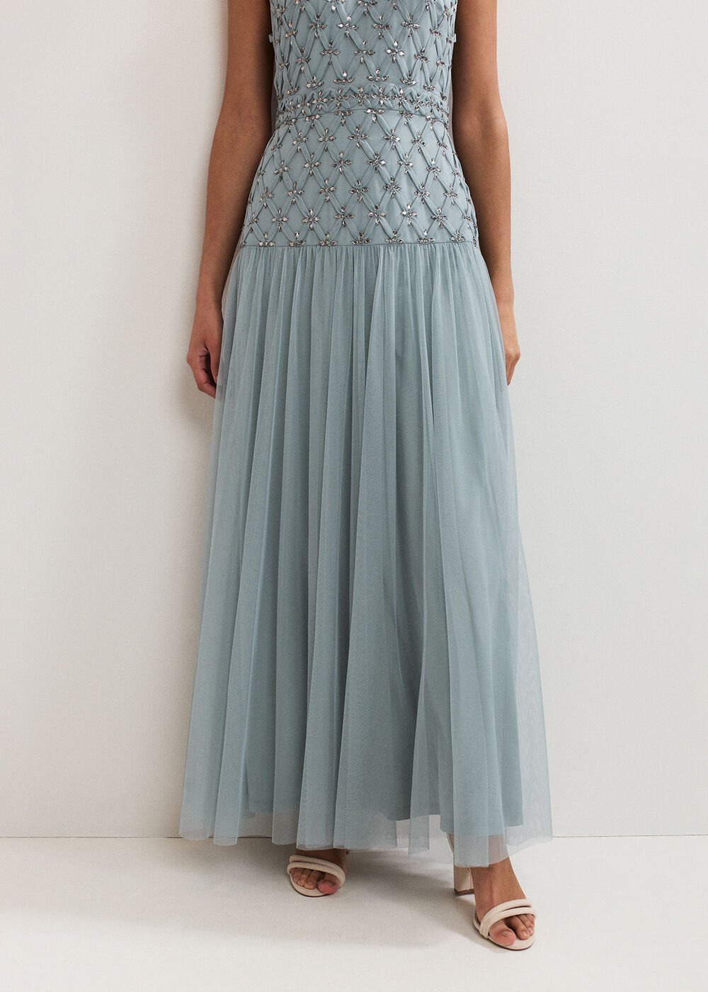 Nola Sequin Dress Eau De Nil