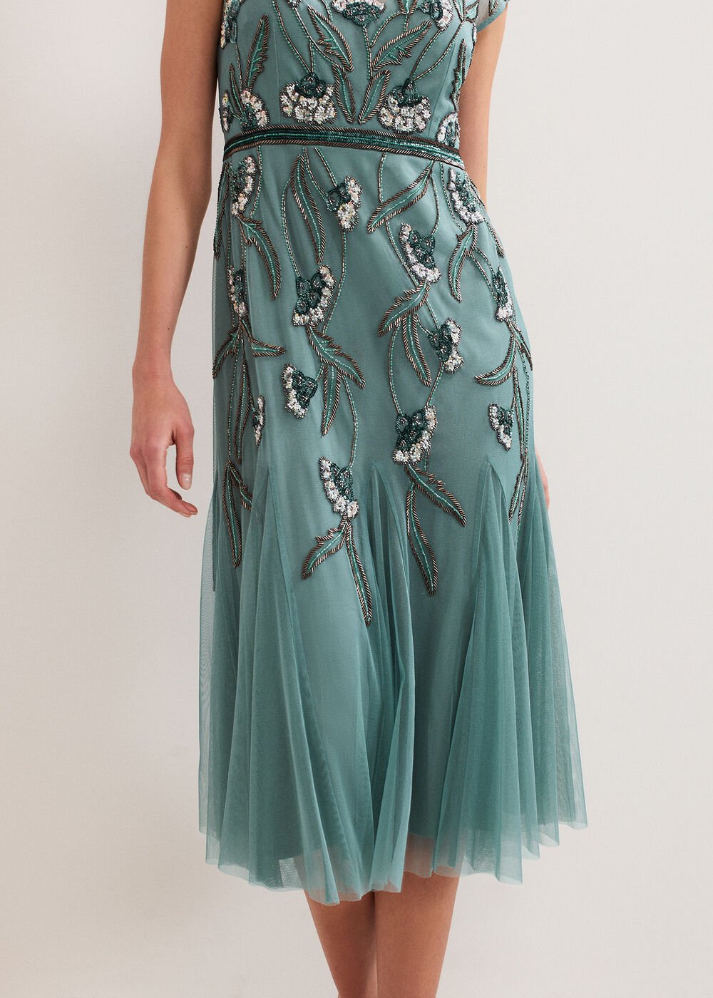 Evonne Beaded Dress Pale Green