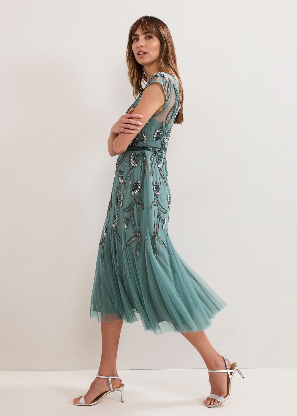 Evonne Beaded Dress Pale Green