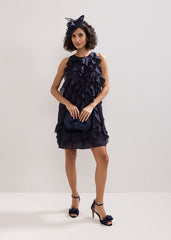 Latara Ruffle Dress Navy