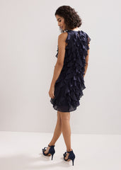 Latara Ruffle Dress Navy