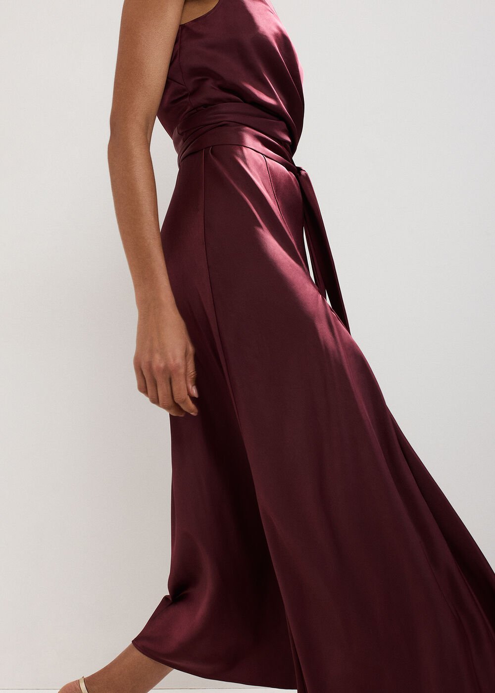 Felicity Satin Dress Burgundy