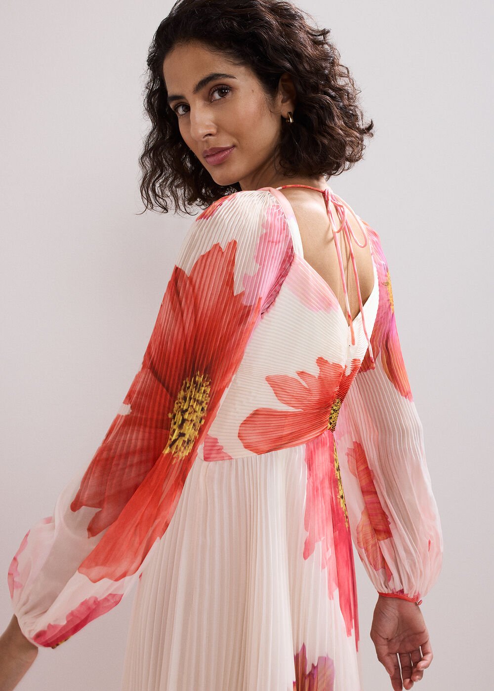 Reanna Pleated Dress Ivory