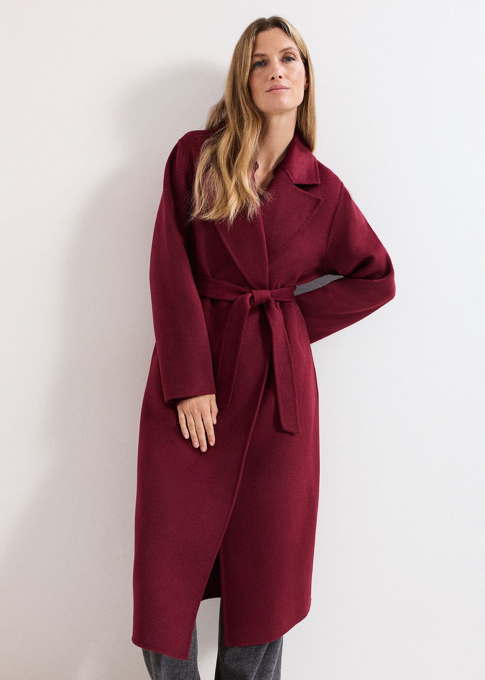 Darcy Wool Coat Dark Red